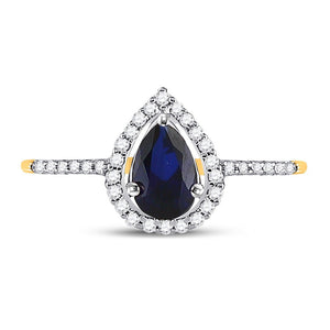 10kt Yellow Gold Teardrop Blue Sapphire Fashion Ring - Splendid Jewellery's Gemstone Elegance - Splendid Jewellery