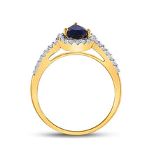 Load image into Gallery viewer, 10kt Yellow Gold Teardrop Blue Sapphire Fashion Ring - Splendid Jewellery's Gemstone Elegance - Splendid Jewellery