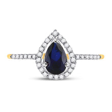 Load image into Gallery viewer, 10kt Yellow Gold Teardrop Blue Sapphire Fashion Ring - Splendid Jewellery's Gemstone Elegance - Splendid Jewellery