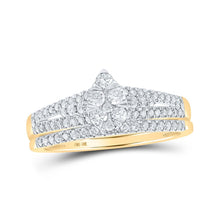 Load image into Gallery viewer, 10kt Yellow Gold Teardrop Diamond Wedding Ring Set - Eternal Love Collection - Splendid Jewellery