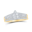 10kt Yellow Gold Teardrop Diamond Wedding Ring Set - Eternal Love Collection - Splendid Jewellery