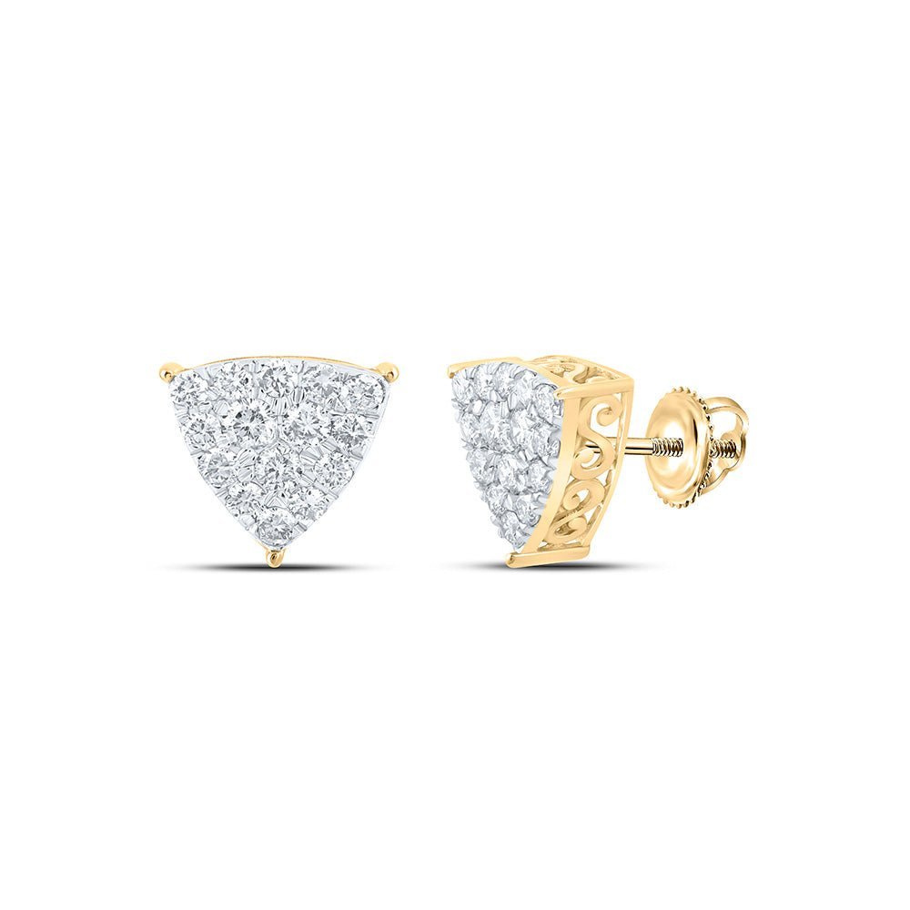 10kt Yellow Gold Triangle Diamond Earrings - A Modern Twist of Elegance - Splendid Jewellery