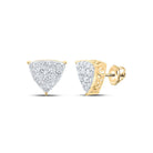 10kt Yellow Gold Triangle Diamond Earrings - A Modern Twist of Elegance - Splendid Jewellery