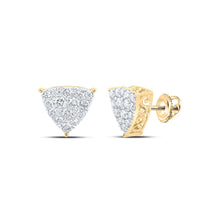 Load image into Gallery viewer, 10kt Yellow Gold Triangle Diamond Earrings - A Modern Twist of Elegance - Splendid Jewellery