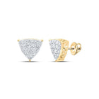 10kt Yellow Gold Triangle Diamond Earrings - A Modern Twist of Elegance - Splendid Jewellery