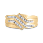 10kt Yellow Gold Triple Row Diamond Band Ring - Elegant Men's Jewelry Piece product Top View from Splendid Jewellery