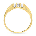 10kt Yellow Gold Triple Row Diamond Wedding Band - Eternal Sparkle Top View from Splendid Jewellery