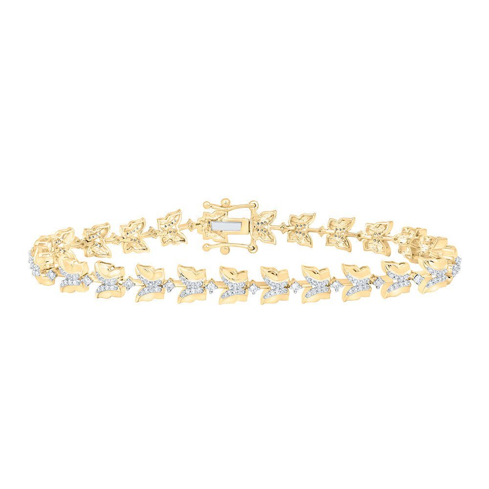 10kt Yellow Gold Women's Diamond Butterfly Bracelet - 3/4 Cttw - Splendid Jewellery