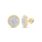 10kt Yellow Gold Women's Mesmerizing Diamond Cluster Earrings - Splendid Jewellery