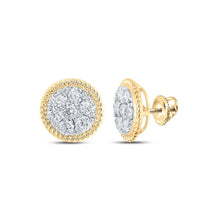 Load image into Gallery viewer, 10kt Yellow Gold Women's Mesmerizing Diamond Cluster Earrings - Splendid Jewellery