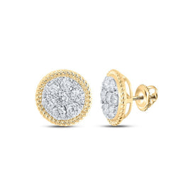 10kt Yellow Gold Women's Mesmerizing Diamond Cluster Earrings - Splendid Jewellery