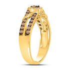 10kt Yellow Gold Women's Round Brown Diamond Solitaire Fashion Ring product Side View 2 from Splendid Jewellery