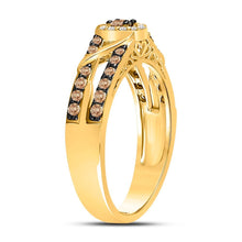 Load image into Gallery viewer, 10kt Yellow Gold Women's Round Brown Diamond Solitaire Fashion Ring - Splendid Jewellery