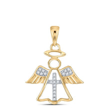 Load image into Gallery viewer, 10kt Yellow Gold Womens Round Diamond Angel Pendant - Divine Radiance - Splendid Jewellery