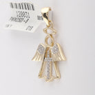 10kt Yellow Gold Womens Round Diamond Angel Pendant - Divine Radiance - Splendid Jewellery