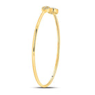 10kt Yellow Gold Women's Round Diamond Cluster Bangle Bracelet 1/5 Cttw | Radiant Brilliance - Splendid Jewellery