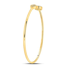 Load image into Gallery viewer, 10kt Yellow Gold Women's Round Diamond Cluster Bangle Bracelet 1/5 Cttw | Radiant Brilliance - Splendid Jewellery