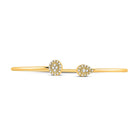 10kt Yellow Gold Women's Round Diamond Cluster Bangle Bracelet 1/5 Cttw | Radiant Brilliance - Splendid Jewellery