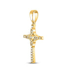 10kt Yellow Gold Womens Round Diamond Cross Pendant - A Captivating Symbol of Faith and Elegance - Splendid Jewellery