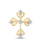 10kt Yellow Gold Womens Round Diamond Cross Pendant - A Mesmerizing Symbol of Faith and Love - Splendid Jewellery