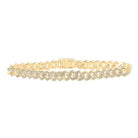 10kt Yellow Gold Women's Round Diamond Cuban Fashion Bracelet - 3 - 1/4 Cttw | Splendid Jewellery - Splendid Jewellery