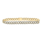 10kt Yellow Gold Women's Round Diamond Curb Link Bracelet - Dazzling Elegance - Splendid Jewellery