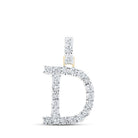 10kt Yellow Gold Womens Round Diamond D Initial Letter Pendant - A Captivating Expression of Identity and Elegance - Splendid Jewellery
