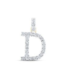 Load image into Gallery viewer, 10kt Yellow Gold Womens Round Diamond D Initial Letter Pendant - A Captivating Expression of Identity and Elegance - Splendid Jewellery