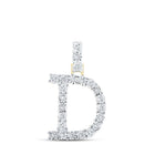 10kt Yellow Gold Womens Round Diamond D Initial Letter Pendant - A Captivating Expression of Identity and Elegance - Splendid Jewellery