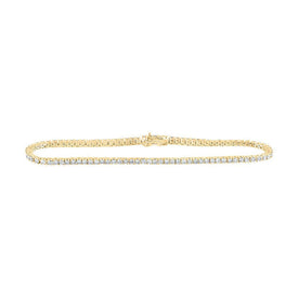 10kt Yellow Gold Womens Round Diamond Fashion Bracelet - 2 Cttw | Radiant Elegance - Splendid Jewellery