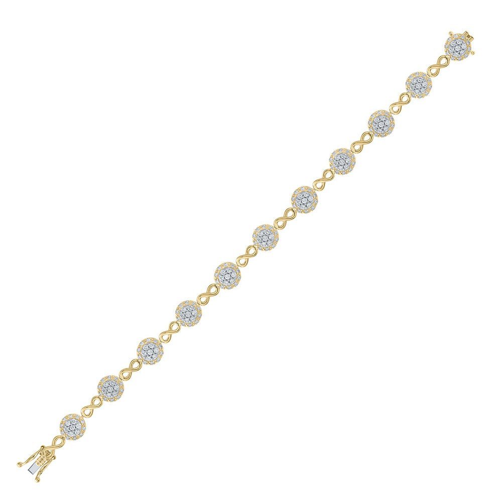 10kt Yellow Gold Women's Round Diamond Infinity Bracelet 2 - 1/5 Cttw | Eternal Elegance - Splendid Jewellery