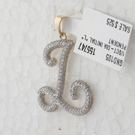 10kt Yellow Gold Womens Round Diamond Initial L Letter Pendant - A Personalized Spark of Elegance - Splendid Jewellery