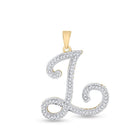 10kt Yellow Gold Womens Round Diamond Initial L Letter Pendant - A Personalized Spark of Elegance - Splendid Jewellery