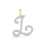 10kt Yellow Gold Womens Round Diamond Initial L Letter Pendant - A Personalized Spark of Elegance - Splendid Jewellery