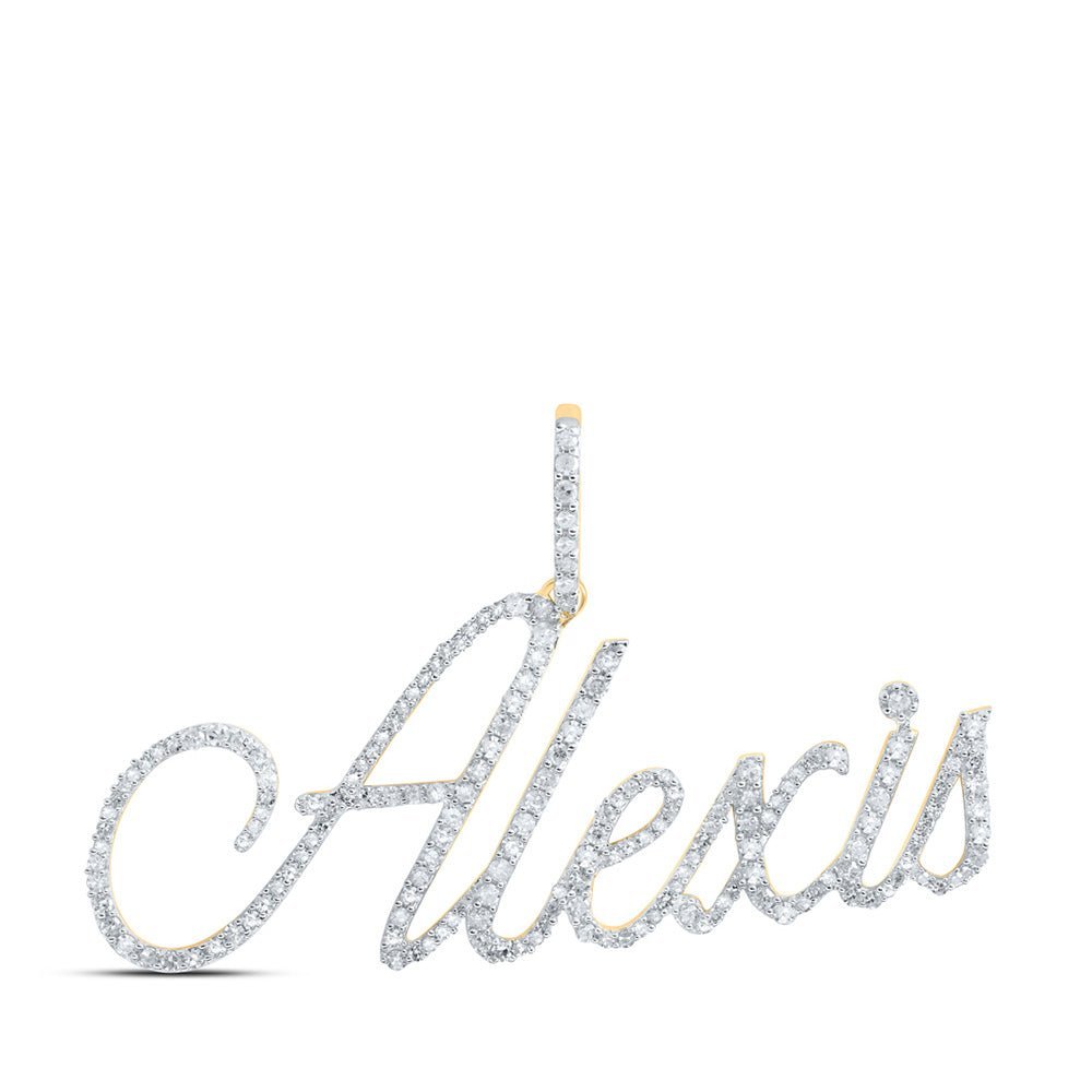 10kt Yellow Gold Womens Round Diamond Initial & Letter Pendant - A Personalized Sparkle of Elegance - Splendid Jewellery