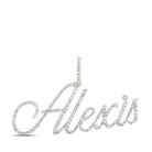 10kt Yellow Gold Womens Round Diamond Initial & Letter Pendant - A Personalized Sparkle of Elegance - Splendid Jewellery