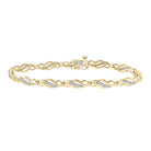 10kt Yellow Gold Women's Round Diamond Link Bracelet - Dazzling Elegance - Splendid Jewellery