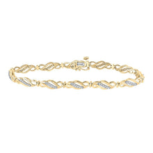 Load image into Gallery viewer, 10kt Yellow Gold Women's Round Diamond Link Bracelet - Dazzling Elegance - Splendid Jewellery