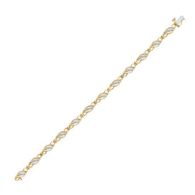 10kt Yellow Gold Women's Round Diamond Link Bracelet - Dazzling Elegance - Splendid Jewellery