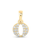 10kt Yellow Gold Womens Round Diamond O Initial Letter Pendant - A Symbol of Individuality and Elegance - Splendid Jewellery