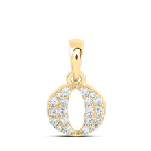Load image into Gallery viewer, 10kt Yellow Gold Womens Round Diamond O Initial Letter Pendant - A Symbol of Individuality and Elegance - Splendid Jewellery
