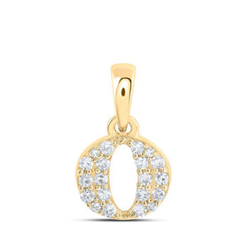 10kt Yellow Gold Womens Round Diamond O Initial Letter Pendant - A Symbol of Individuality and Elegance - Splendid Jewellery