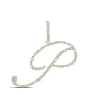 10kt Yellow Gold Womens Round Diamond P Initial Letter Pendant - Personalized Elegance and Dazzling Brilliance - Splendid Jewellery