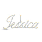 10kt Yellow Gold Womens Round Diamond Personalized Initial Pendant 3/4 Cttw | Splendid Jewellery - Splendid Jewellery