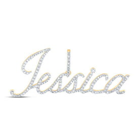 10kt Yellow Gold Womens Round Diamond Personalized Initial Pendant 3/4 Cttw | Splendid Jewellery - Splendid Jewellery