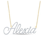 10kt Yellow Gold Womens Round Diamond Personalized Name Necklace 7/8 Cttw | Splendid Jewellery - Splendid Jewellery