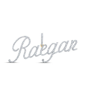 10kt Yellow Gold Womens Round Diamond RAEGAN Name Pendant - Personalized Brilliance - Splendid Jewellery