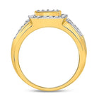 10kt Yellow Gold Women's Round Diamond Square Cluster Ring - 1 Cttw | Splendid Jewellery - Splendid Jewellery