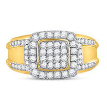 Load image into Gallery viewer, 10kt Yellow Gold Women's Round Diamond Square Cluster Ring - 1 Cttw | Splendid Jewellery - Splendid Jewellery