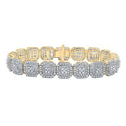 10kt Yellow Gold Women's Round Diamond Square Link Bracelet - Sparkling Elegance - Splendid Jewellery